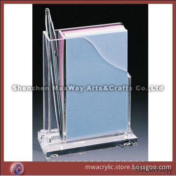 Acrylic transparent memo & pen holder with Paper which is very popular in school or office